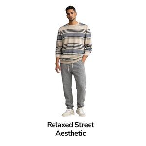 Burton Mens Striped Knit Crewneck Sweater Large Cotton Wool Blend